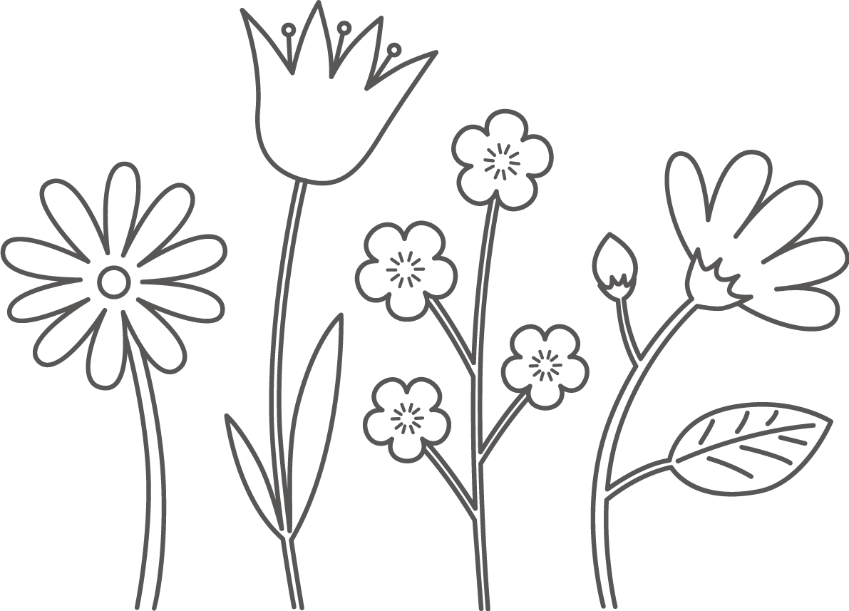 花の塗り絵イラスト かわいい 無料 フリー87718に写真・文字を入れる