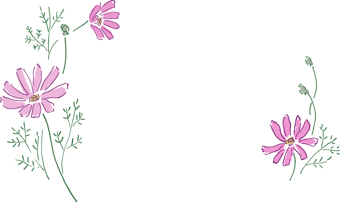 おしゃれ秋桜(コスモス)手描きタッチフレーム枠イラスト無料 フリー87736に写真・文字を入れる
