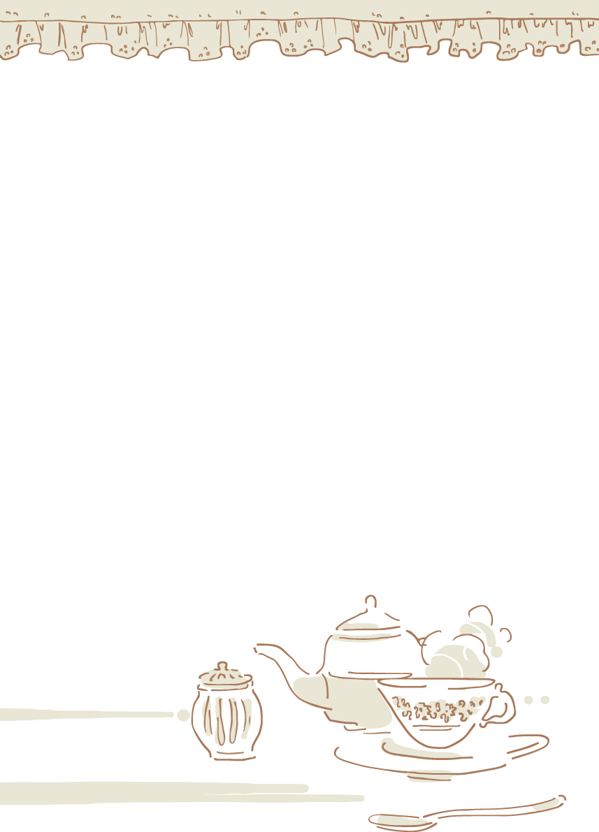 おしゃれ優雅なカフェタイムフレーム枠イラスト無料 フリー87772に写真・文字を入れる