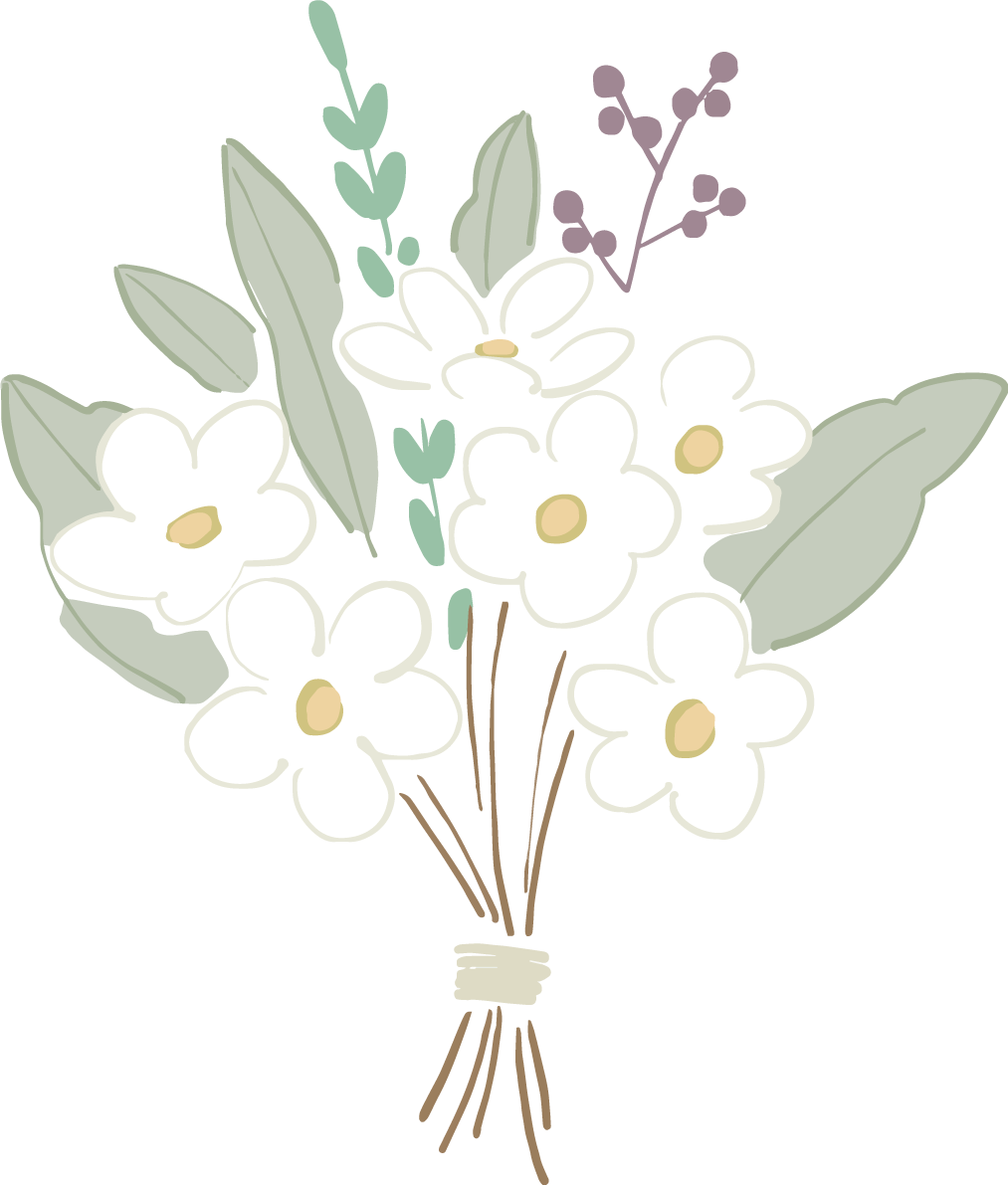 かわいいお花の小さなブーケおしゃれボタニカル(植物)イラスト無料 フリー87779に写真・文字を入れる
