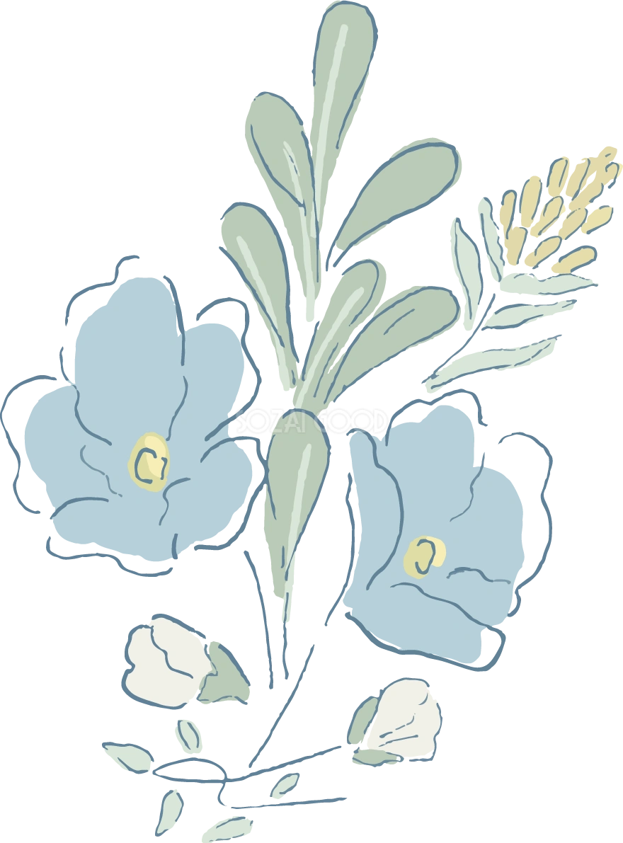 かわいい花のおしゃれボタニカル(植物)イラスト無料 フリー87784