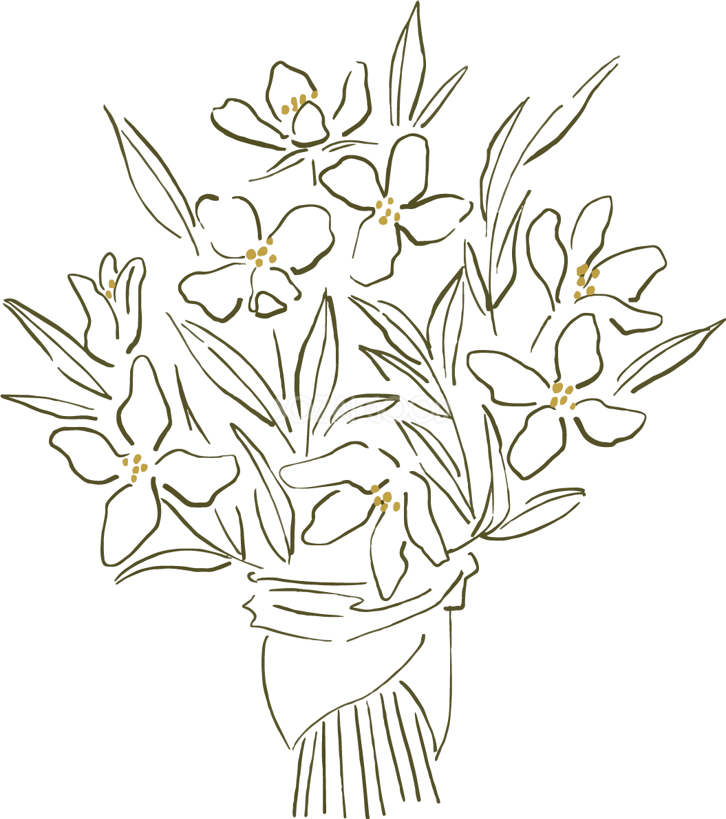 シンプル花のブーケおしゃれボタニカル(植物)イラスト無料 フリー87797