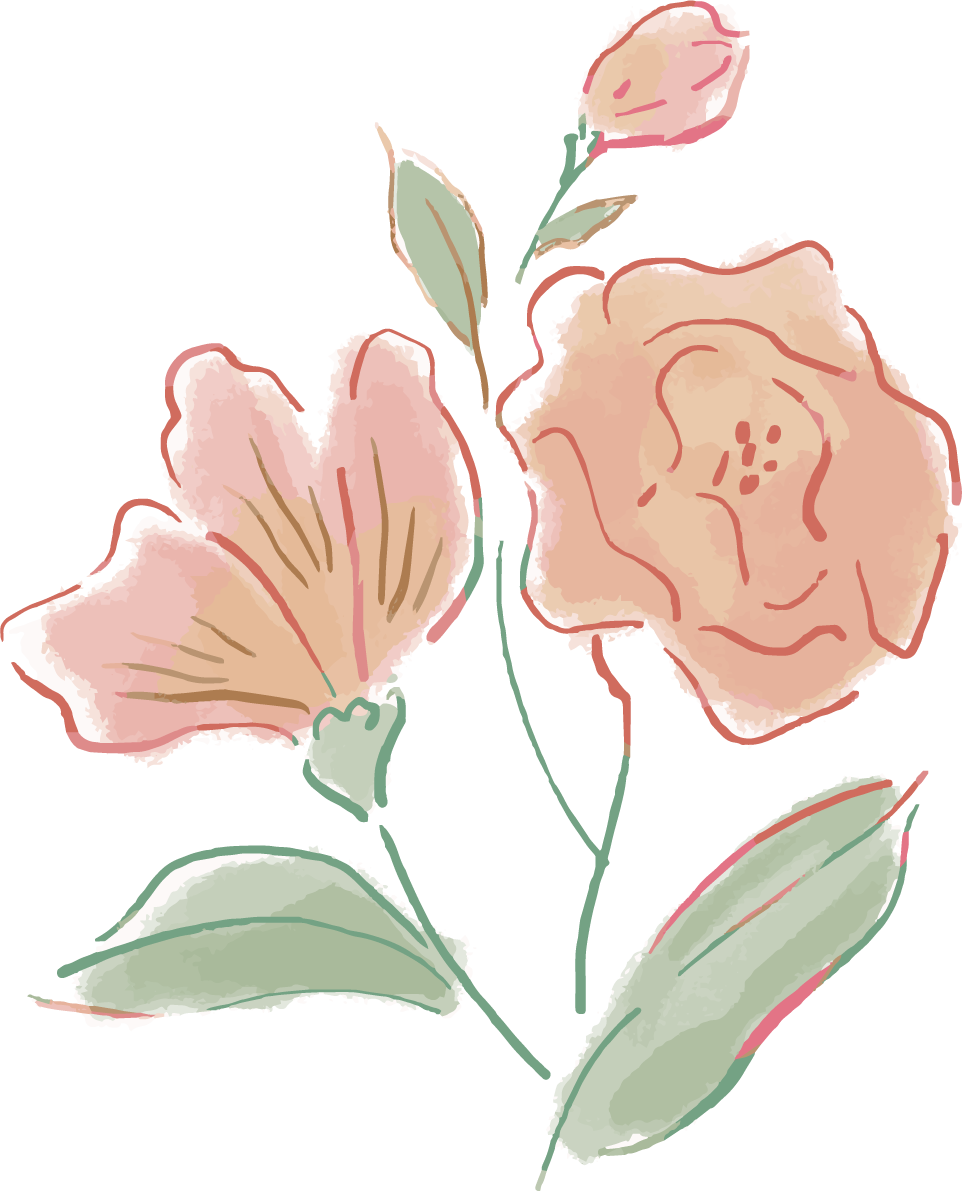 レトロ柔らかな花おしゃれボタニカル(植物)イラスト無料 フリー87811に写真・文字を入れる