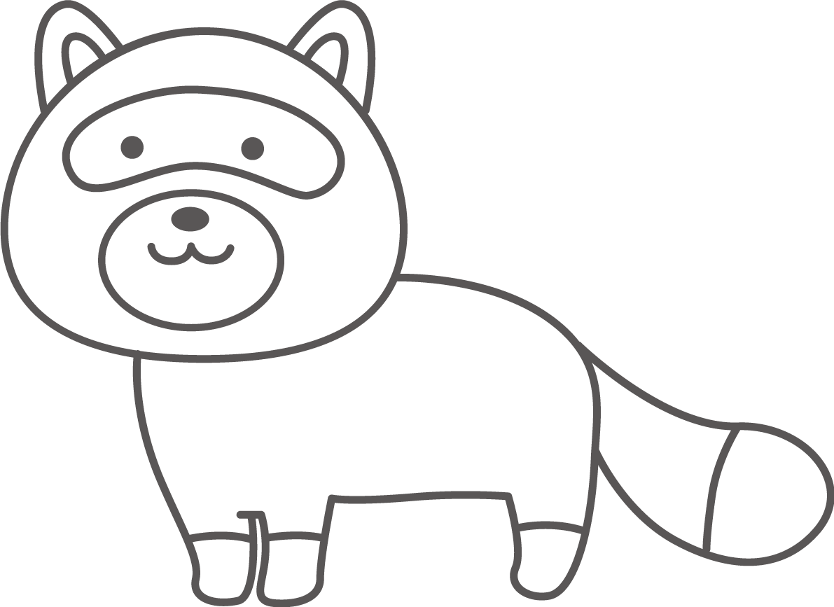 たぬきの塗り絵 かわいい イラスト無料 フリー87831に写真・文字を入れる