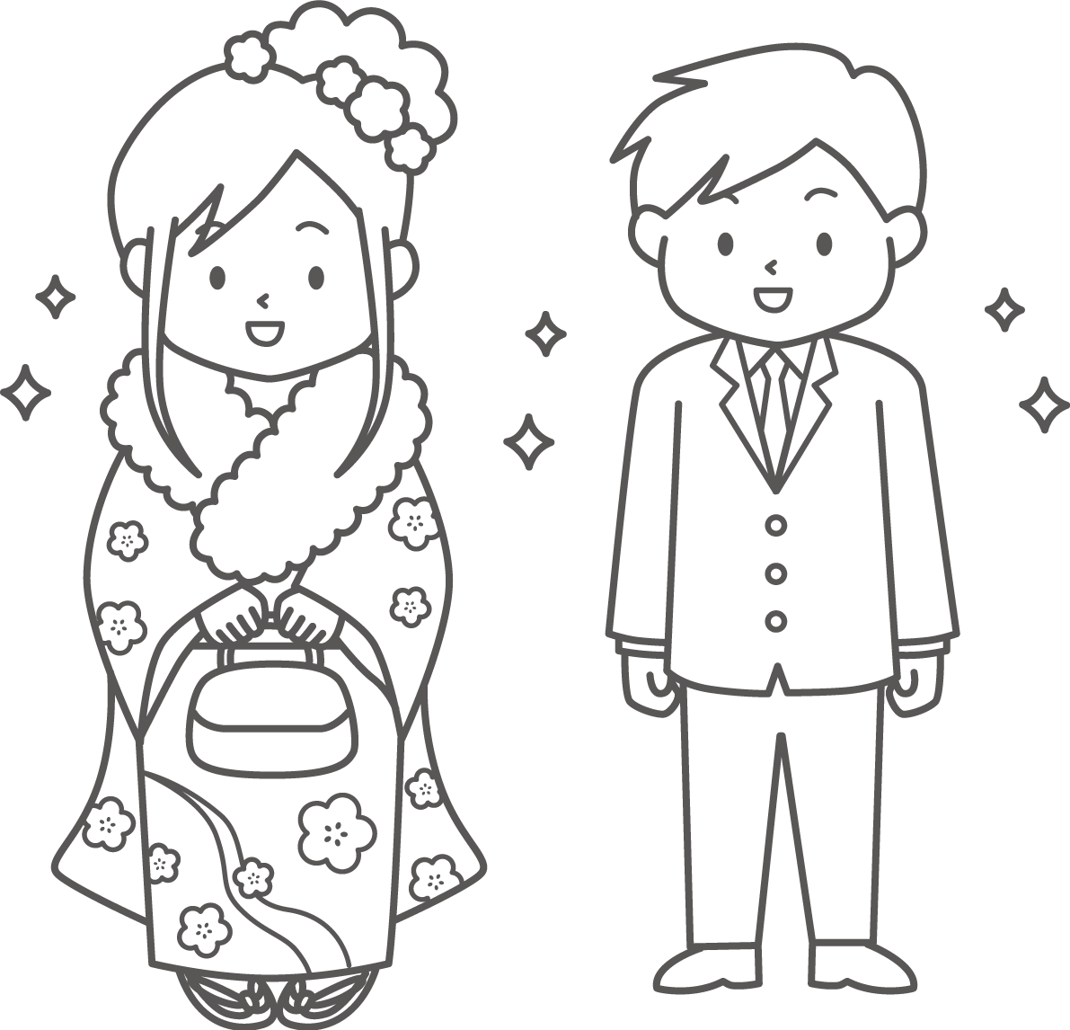成人式の塗り絵イラスト かわいい 無料 フリー87844に写真・文字を入れる