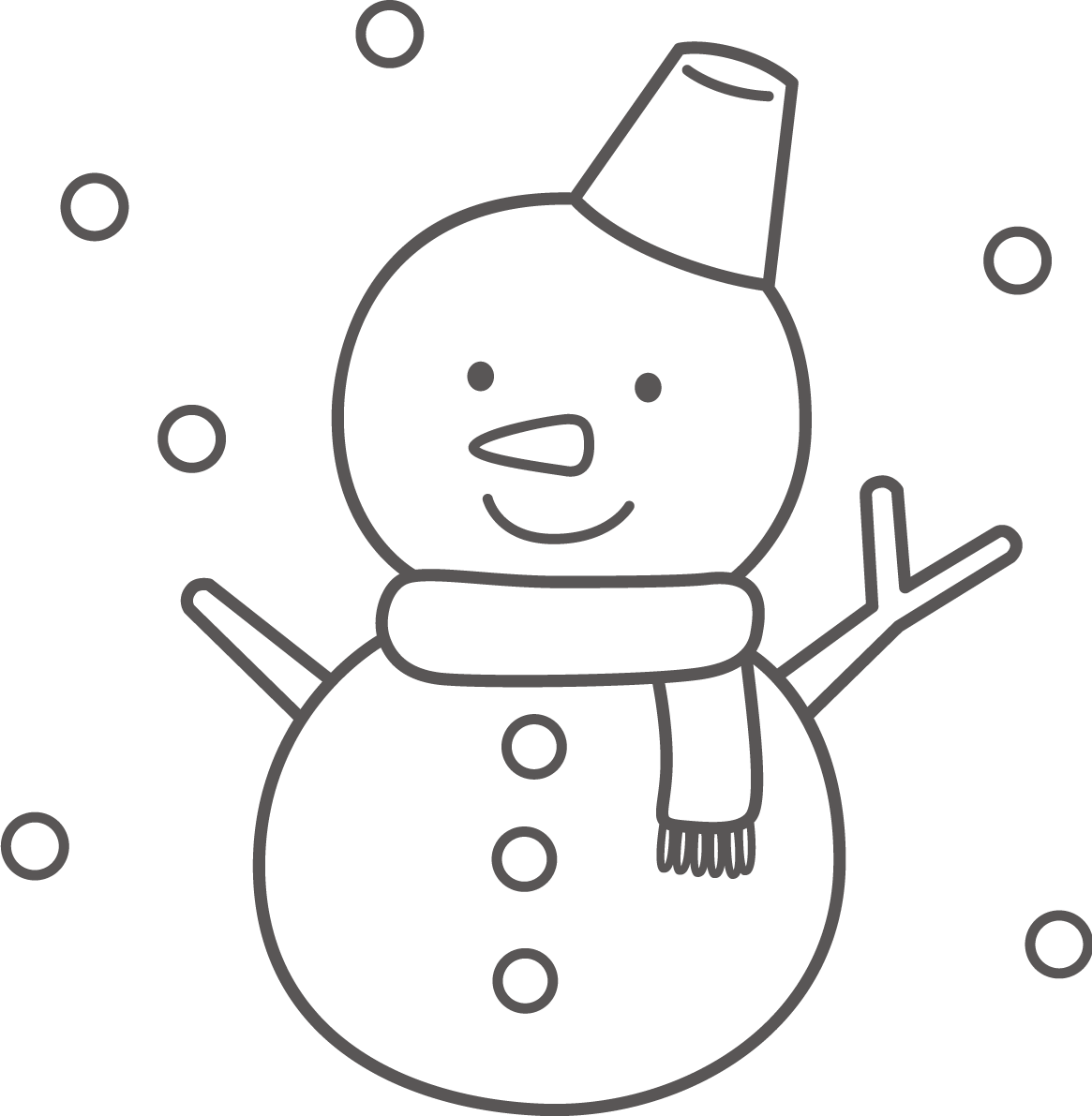 雪だるまの塗り絵イラスト かわいい 無料 フリー87845に写真・文字を入れる
