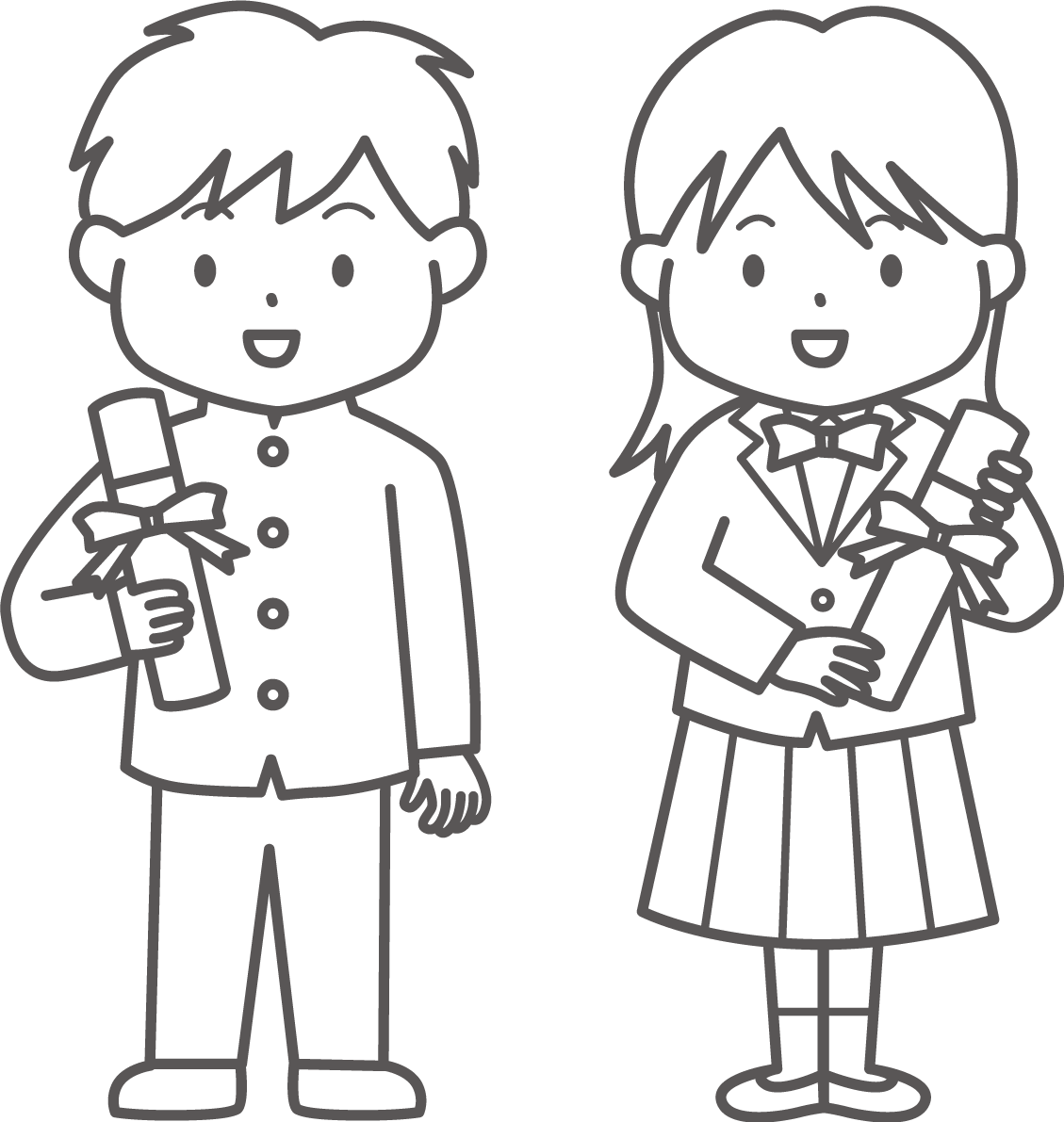 卒業式の塗り絵イラスト かわいい 無料 フリー87847に写真・文字を入れる