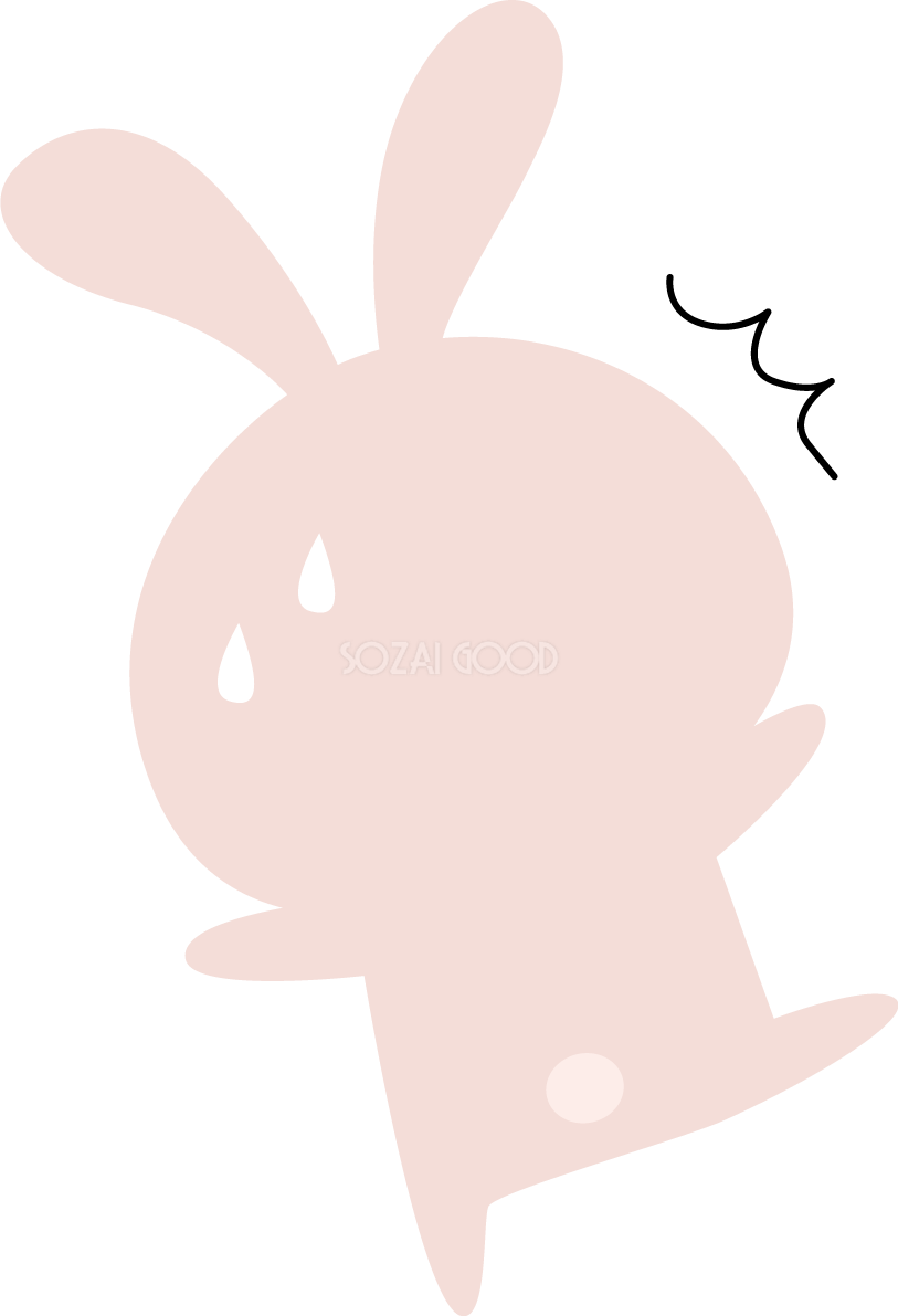 びっくりする後ろ姿のうさぎ かわいい2023 卯年イラスト無料 フリー87864