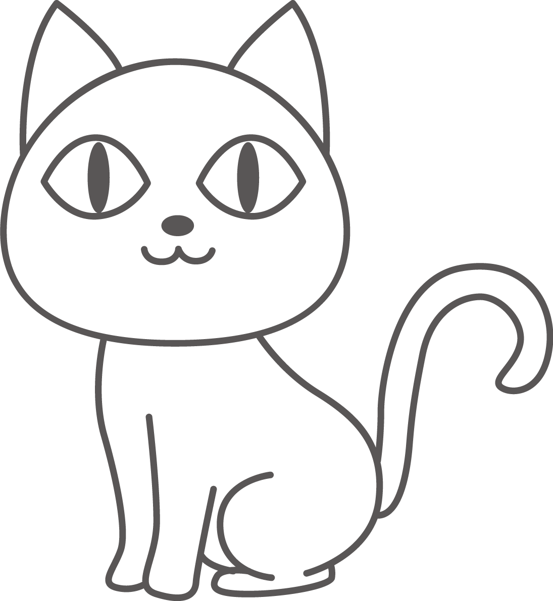 ねこの塗り絵イラスト無料 フリー87931に写真・文字を入れる