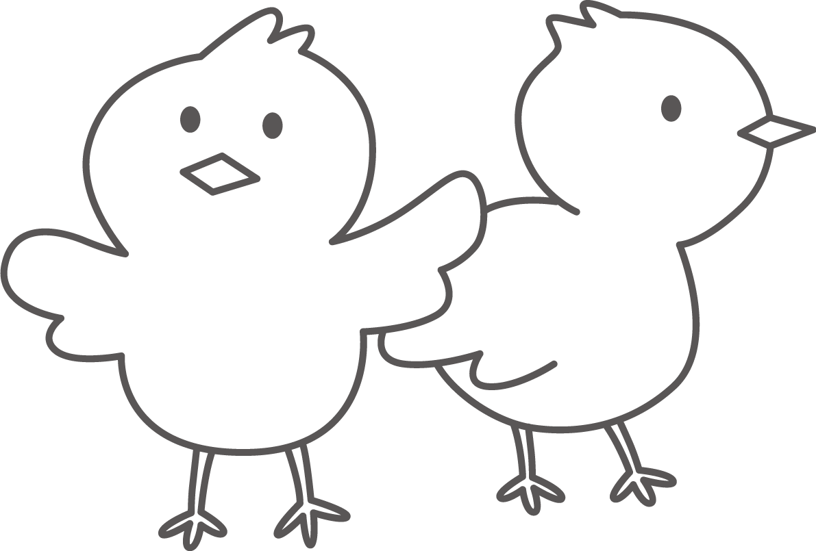ひよこの塗り絵イラスト無料 フリー87936に写真・文字を入れる