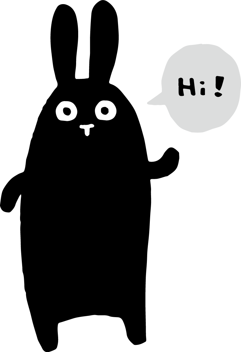 Hiと挨拶する黒うさぎ かわいい2023 卯年イラスト無料 フリー87954に写真・文字を入れる