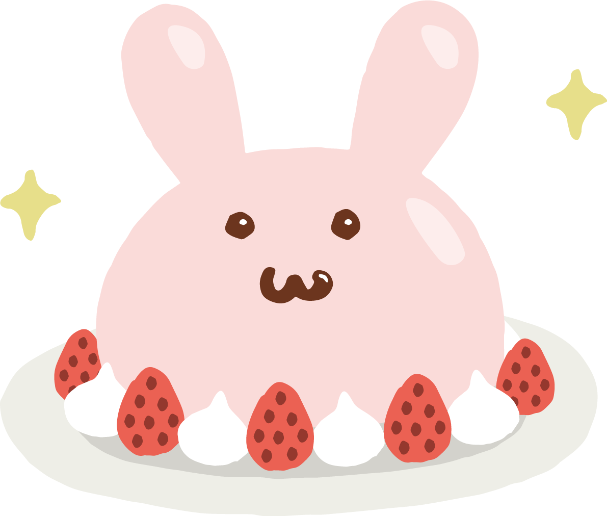 うさぎのいちごケーキ かわいい2023 卯年イラスト無料 フリー87956に写真・文字を入れる