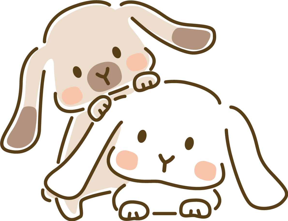 じゃれあう うさぎ(ロップイヤー) かわいい2023 卯年イラスト無料 フリー87963に写真・文字を入れる