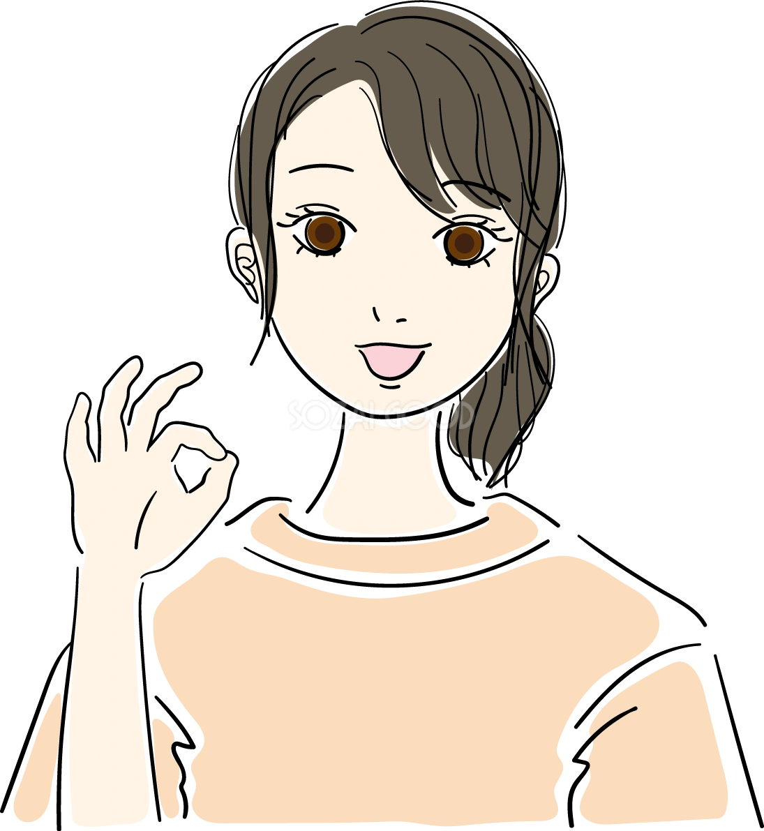 OK おしゃれ女性イラスト無料 フリー88028