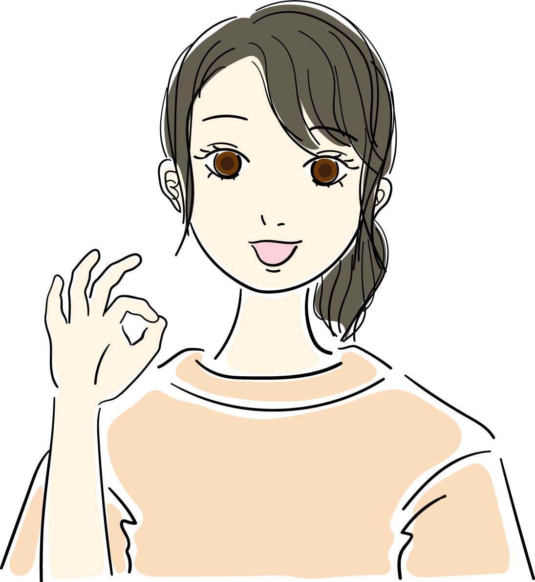 OK おしゃれ女性イラスト無料 フリー88028に写真・文字を入れる