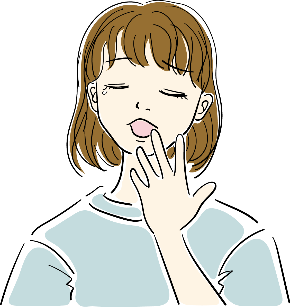あくび おしゃれ女性イラスト無料 フリー88029に写真・文字を入れる