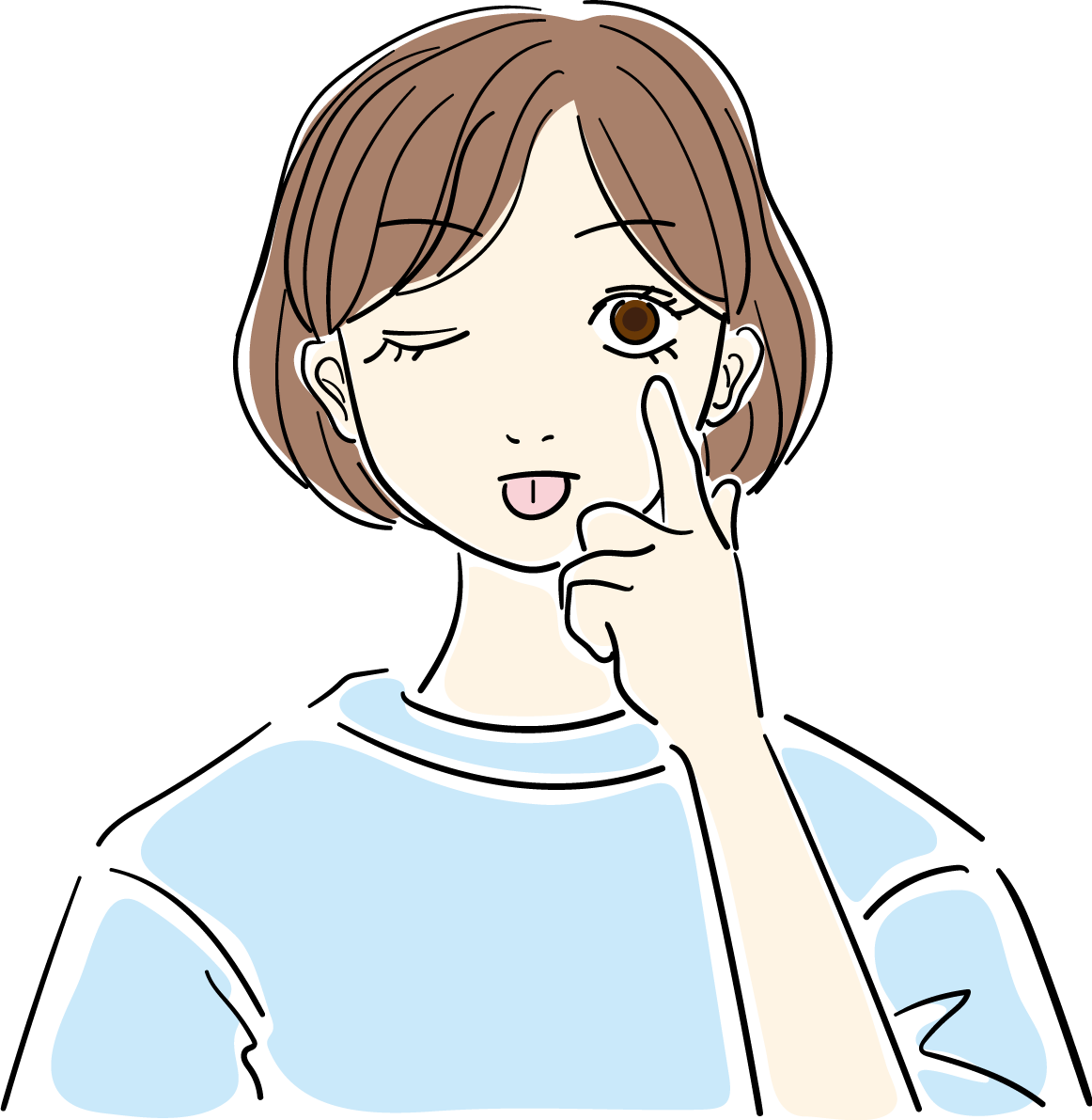 あっかんべー おしゃれ女性イラスト無料 フリー88030に写真・文字を入れる