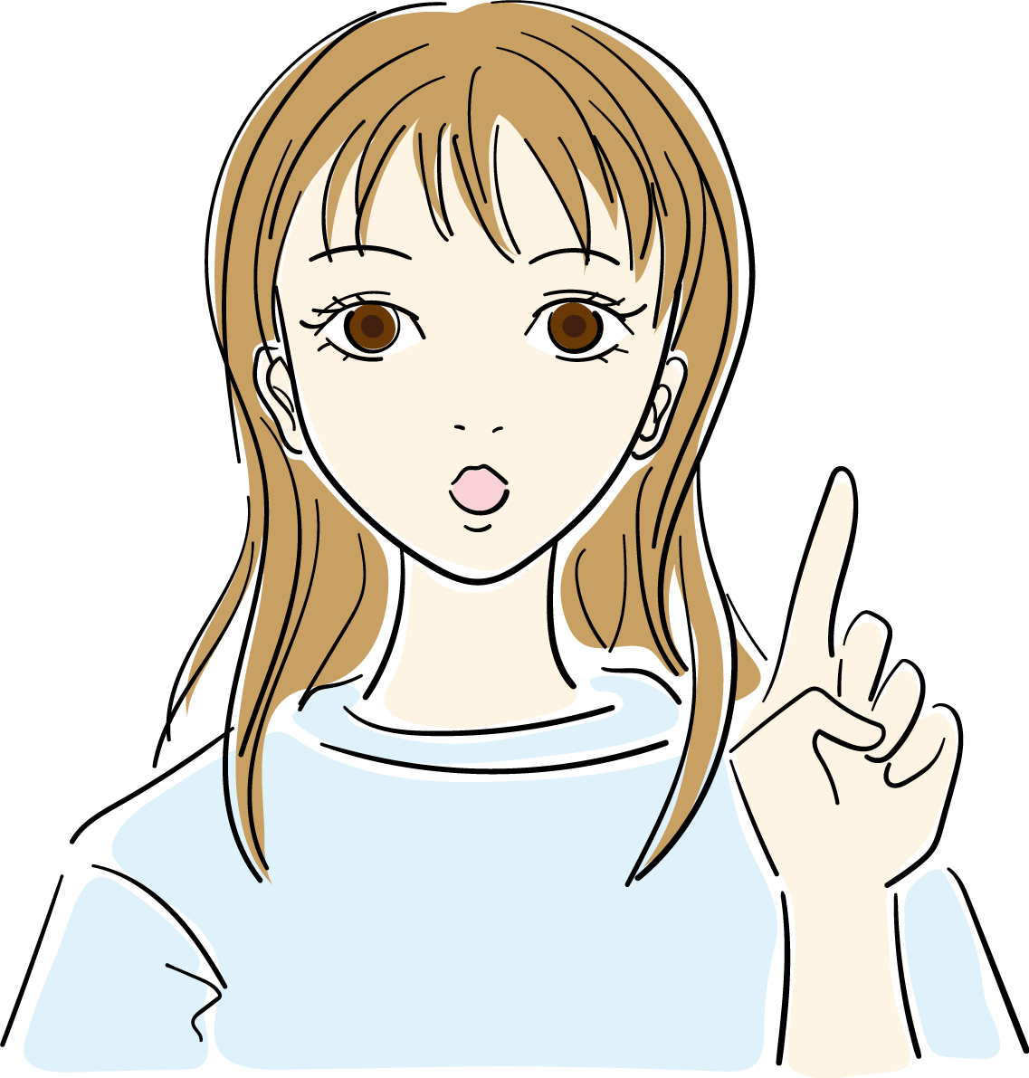ひらめく おしゃれ女性イラスト無料 フリー88041に写真・文字を入れる