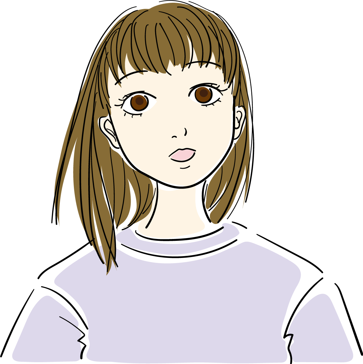 ぽかーん おしゃれ女性イラスト無料 フリー88042に写真・文字を入れる