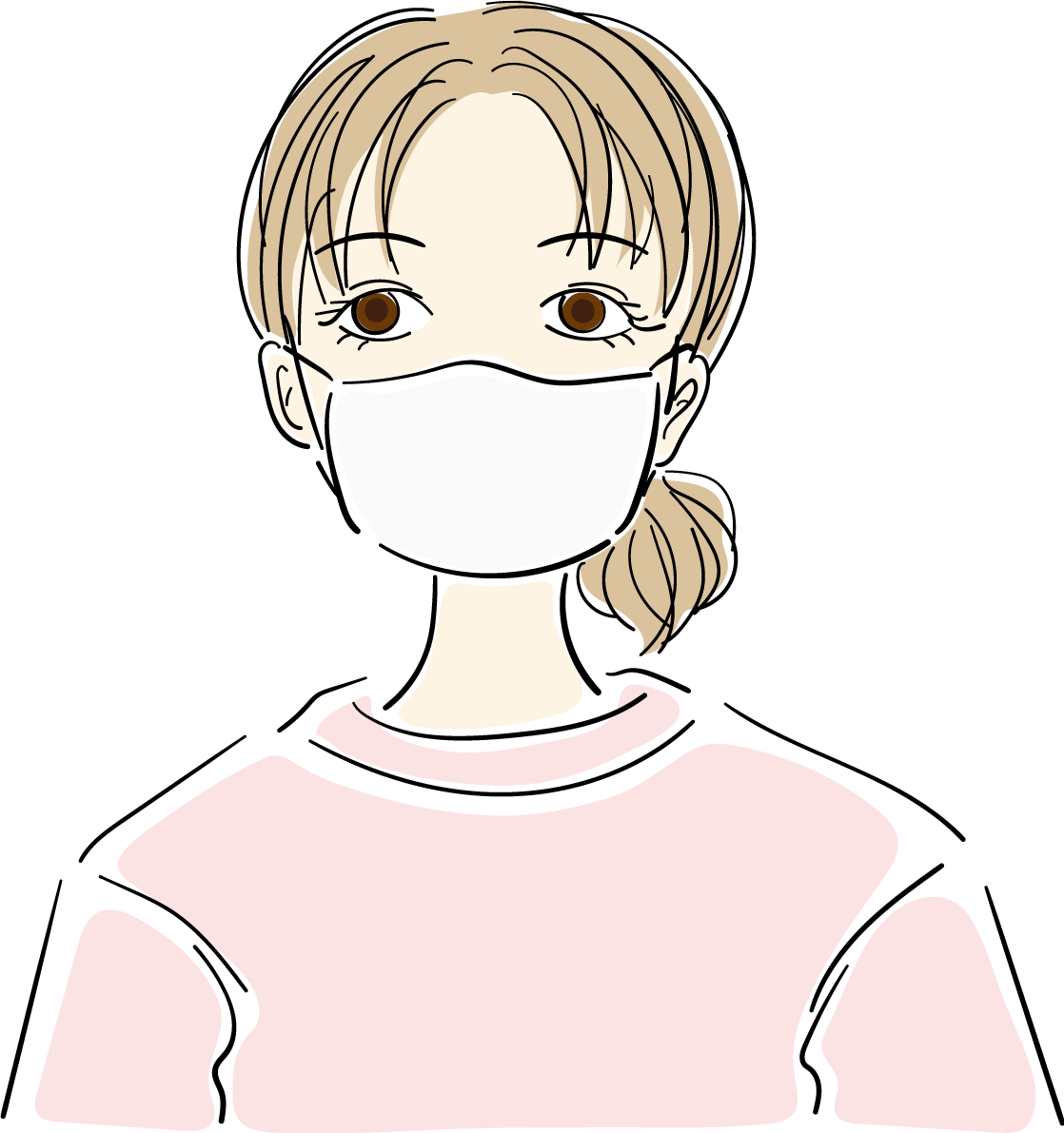 マスク_おしゃれ女性イラスト無料 フリー88043に写真・文字を入れる