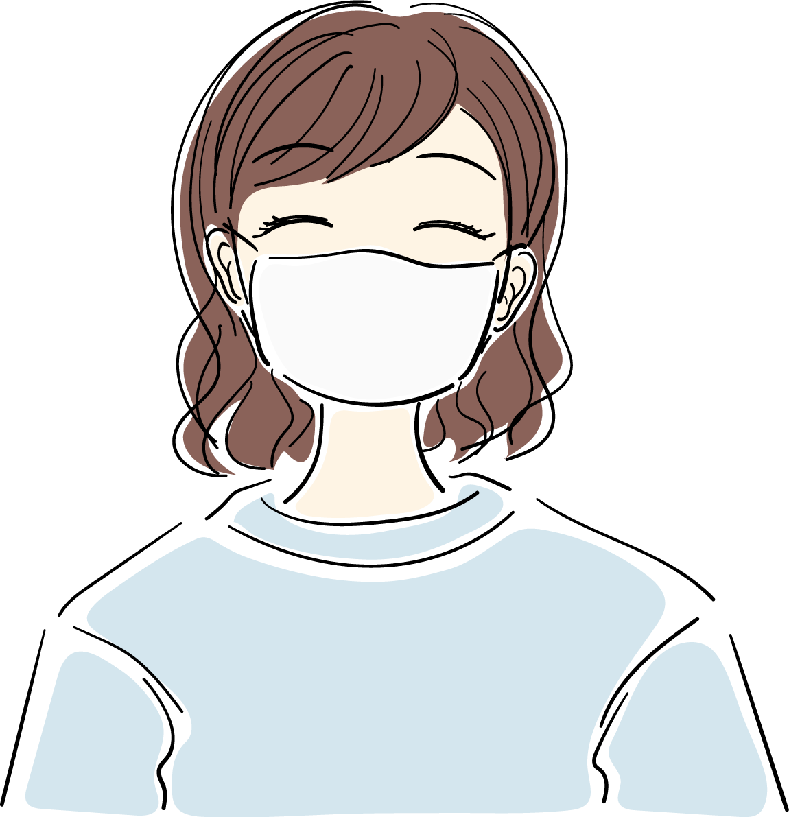 マスク_おしゃれ女性イラスト無料 フリー88044に写真・文字を入れる