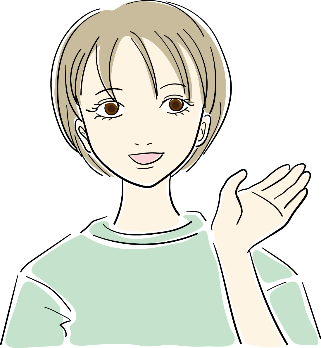 案内する おしゃれ女性イラスト無料 フリー88045に写真・文字を入れる