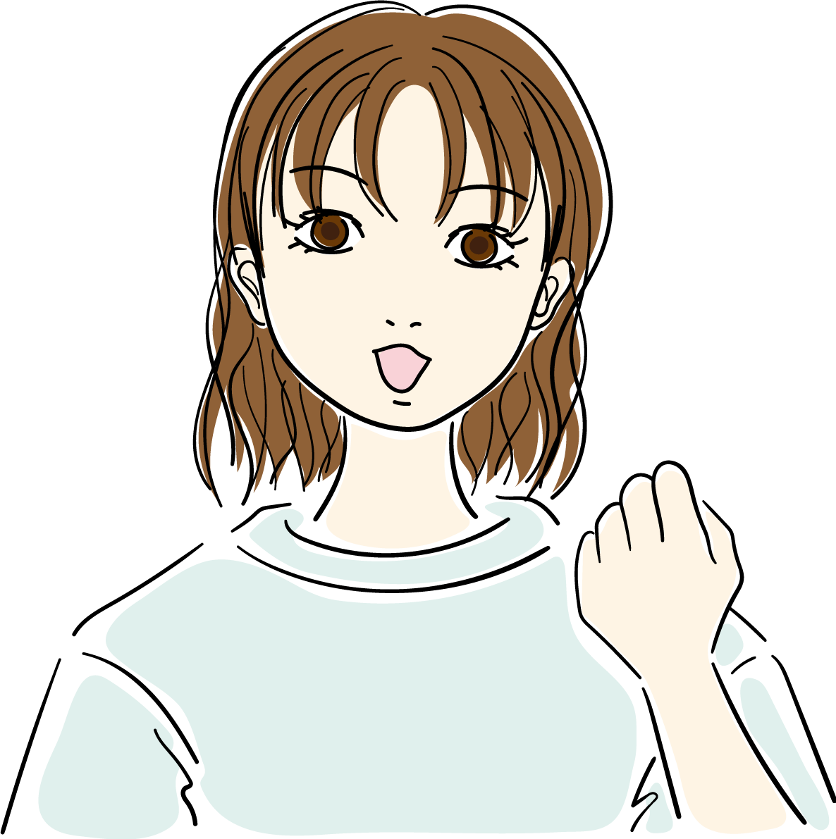 ガッツポーズ 気合 おしゃれ女性イラスト無料 フリー88047に写真・文字を入れる