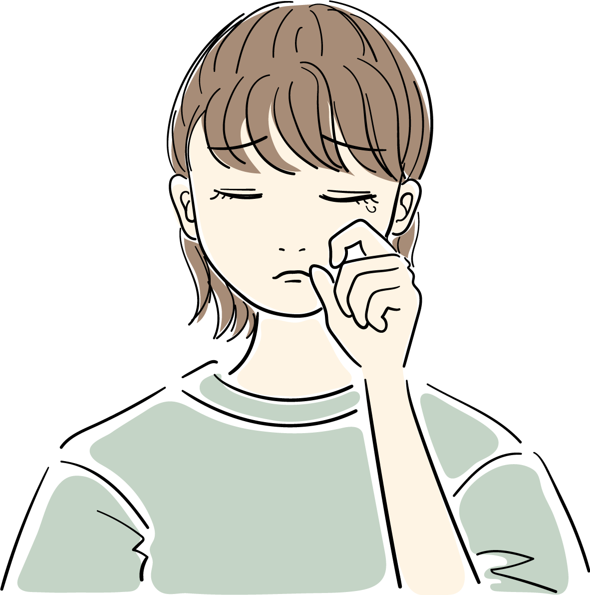 泣く おしゃれ女性イラスト無料 フリー88049に写真・文字を入れる