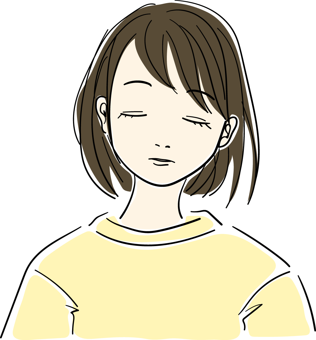 居眠り おしゃれ女性イラスト無料 フリー88050に写真・文字を入れる