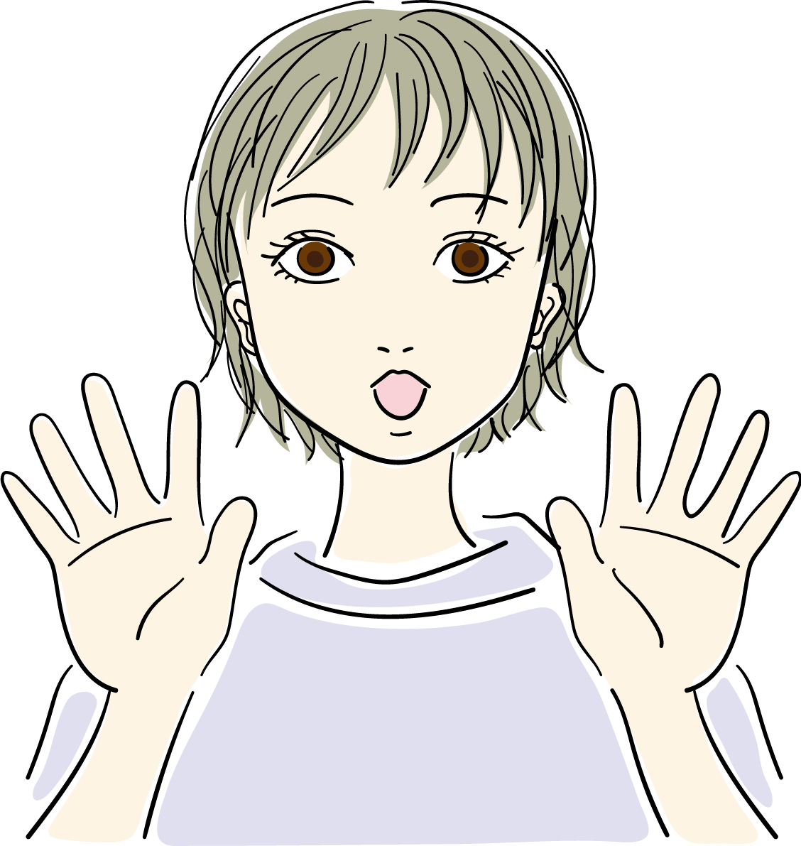 驚く おしゃれ女性イラスト無料 フリー88051に写真・文字を入れる
