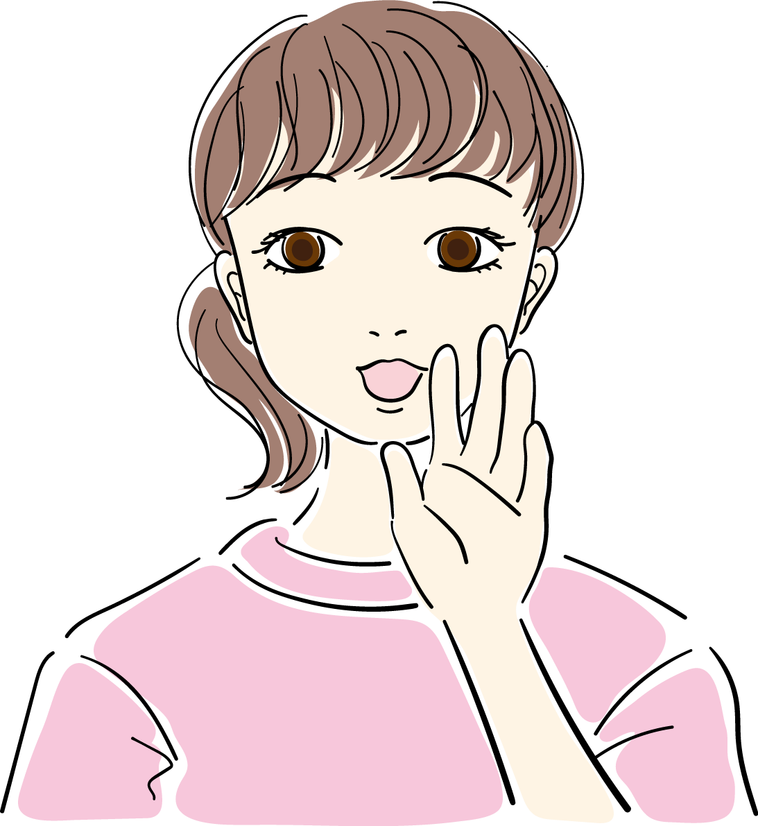 呼びかける おしゃれ女性イラスト無料 フリー88052に写真・文字を入れる