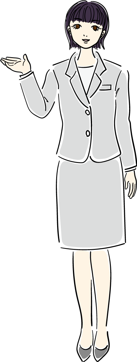 全身_スーツ _案内 おしゃれ女性イラスト無料 フリー88062に写真・文字を入れる