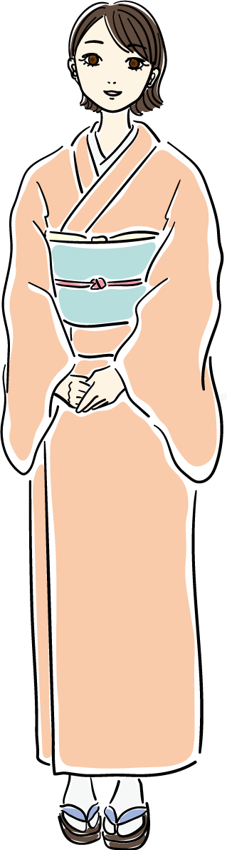 全身_着物 おしゃれ女性イラスト無料 フリー88070に写真・文字を入れる