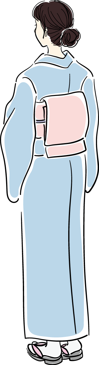 全身_着物_後ろ姿 おしゃれ女性イラスト無料 フリー88072に写真・文字を入れる