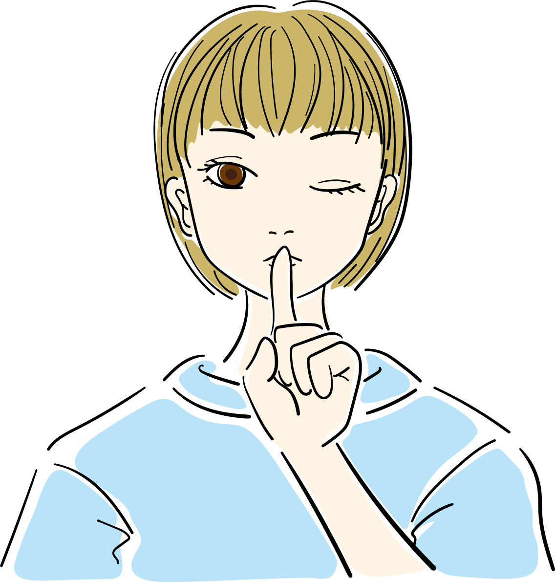 内緒 おしゃれ女性イラスト無料 フリー88077に写真・文字を入れる