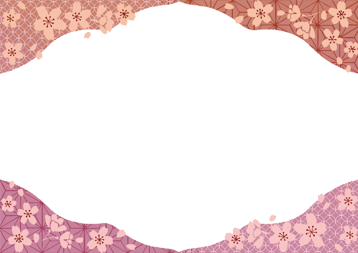レトロな桜の和風枠フレーム背景イラスト無料 フリー88129に写真・文字を入れる