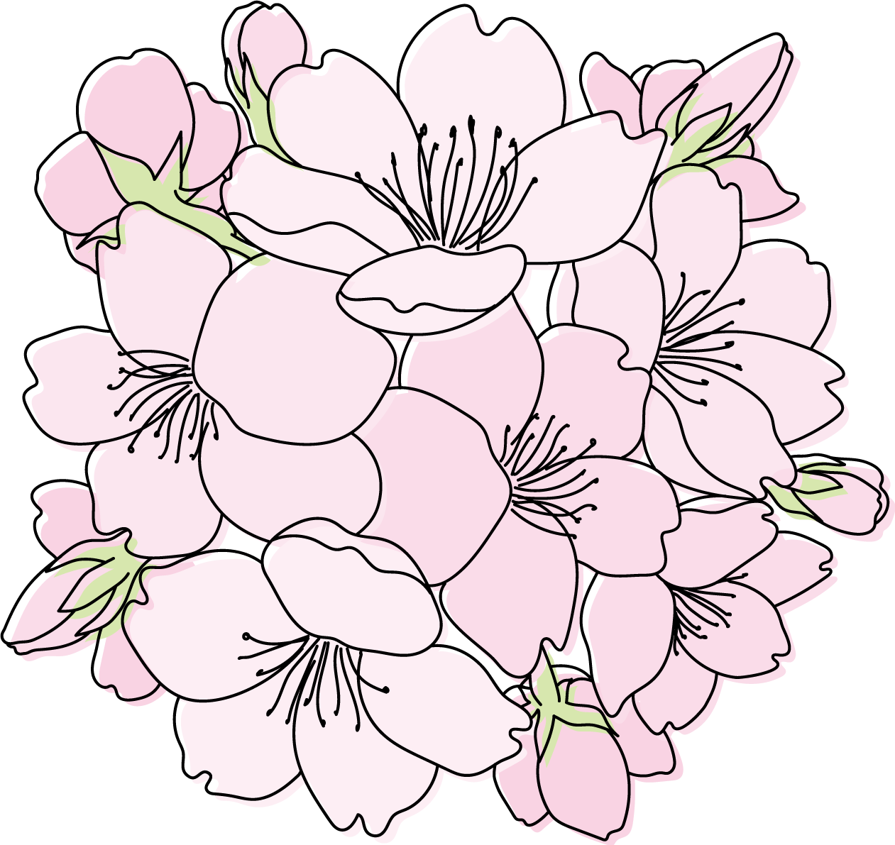 桜の花イラスト無料 フリー88169に写真・文字を入れる