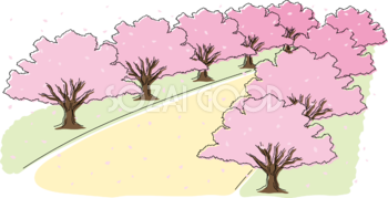 桜並木イラスト無料 フリー88175