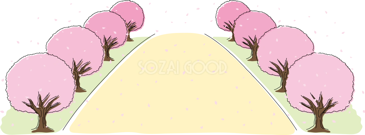 桜並木イラスト無料 フリー88179
