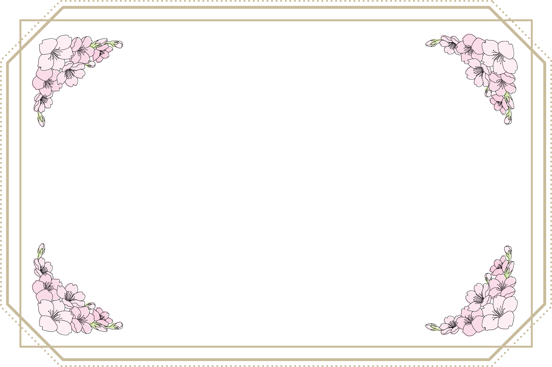 おしゃれ桜のフレーム枠イラスト無料 フリー88209に写真・文字を入れる