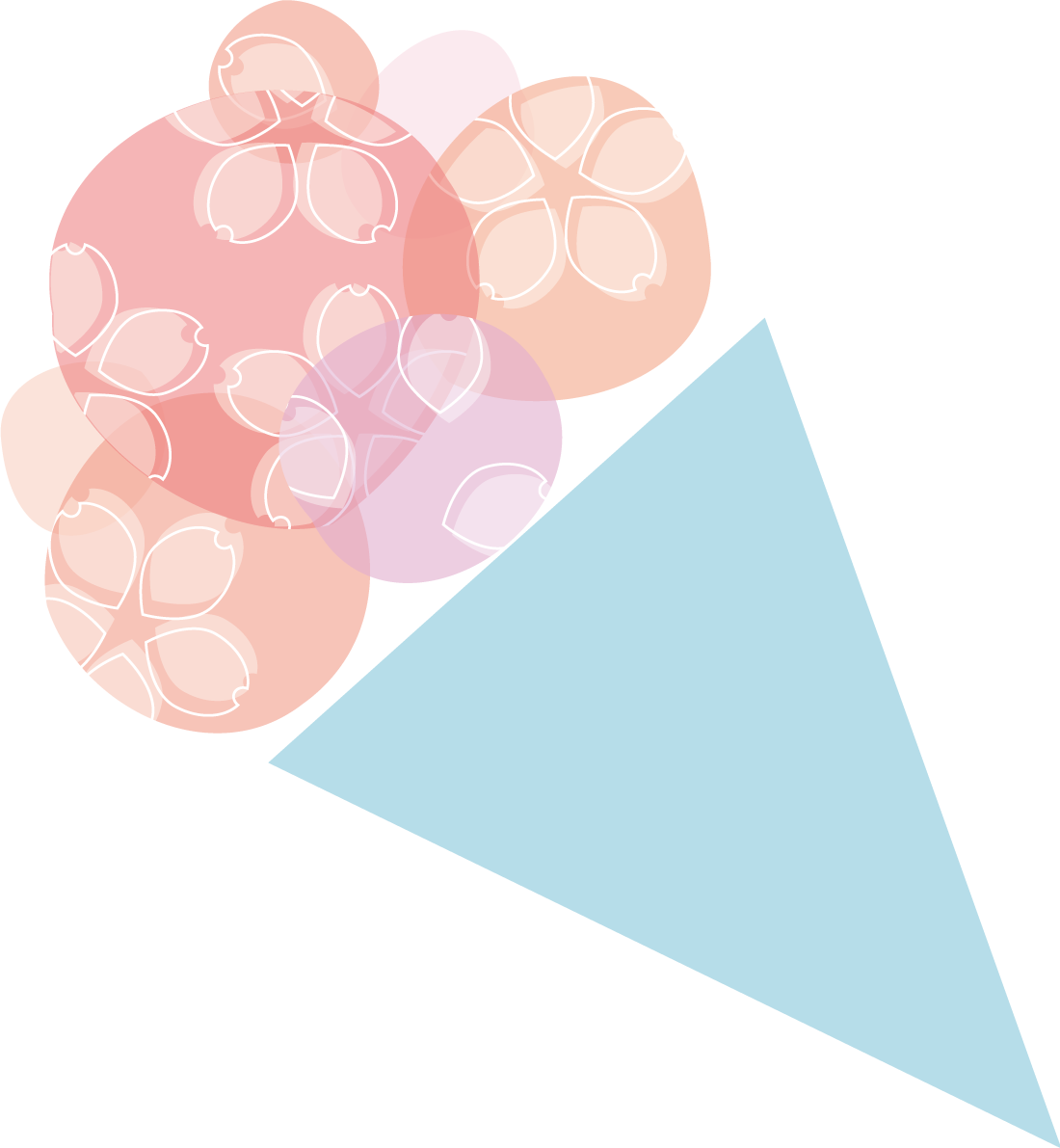 かわいい桜の花束 イラスト無料 フリー88230に写真・文字を入れる