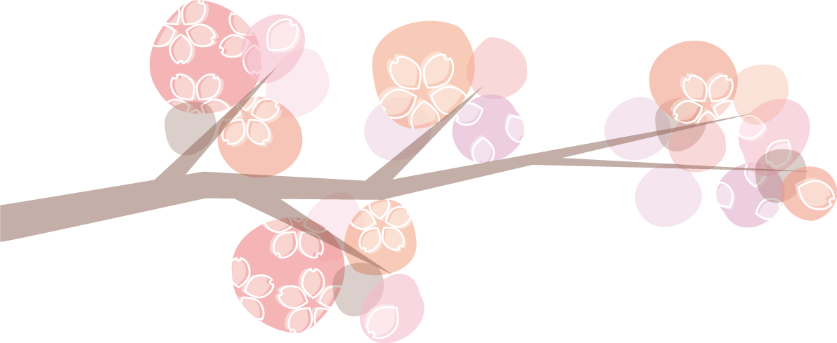 桜の枝かわいいライン イラスト無料 フリー88234に写真・文字を入れる