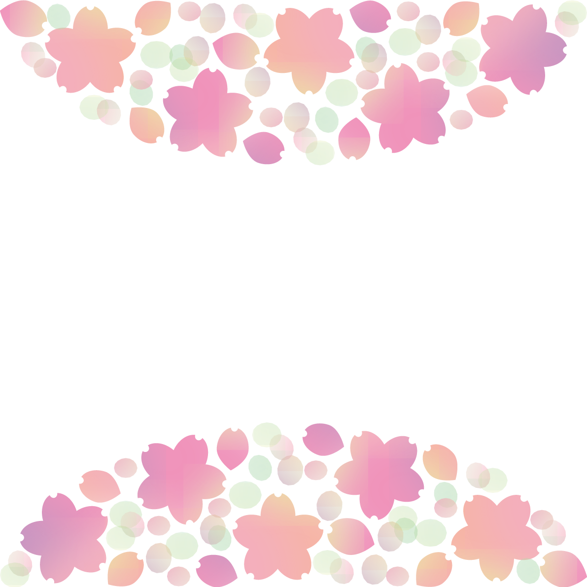 桜_水彩風_かわいい_上下フレーム枠 イラスト無料 フリー88240に写真・文字を入れる
