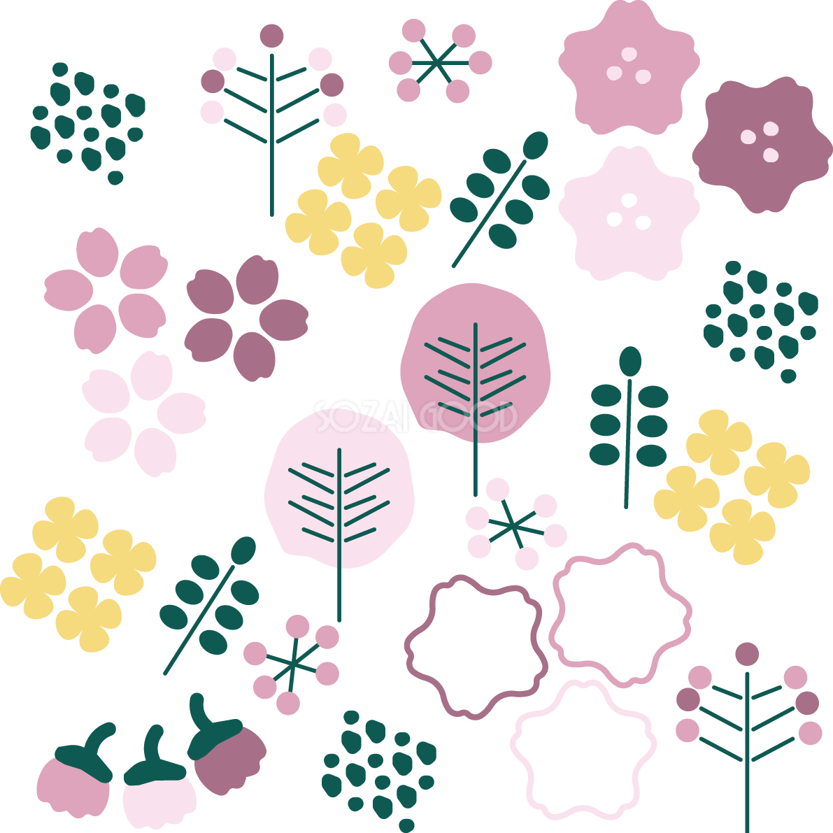 おしゃれかわいい桜イラスト無料 フリー88243