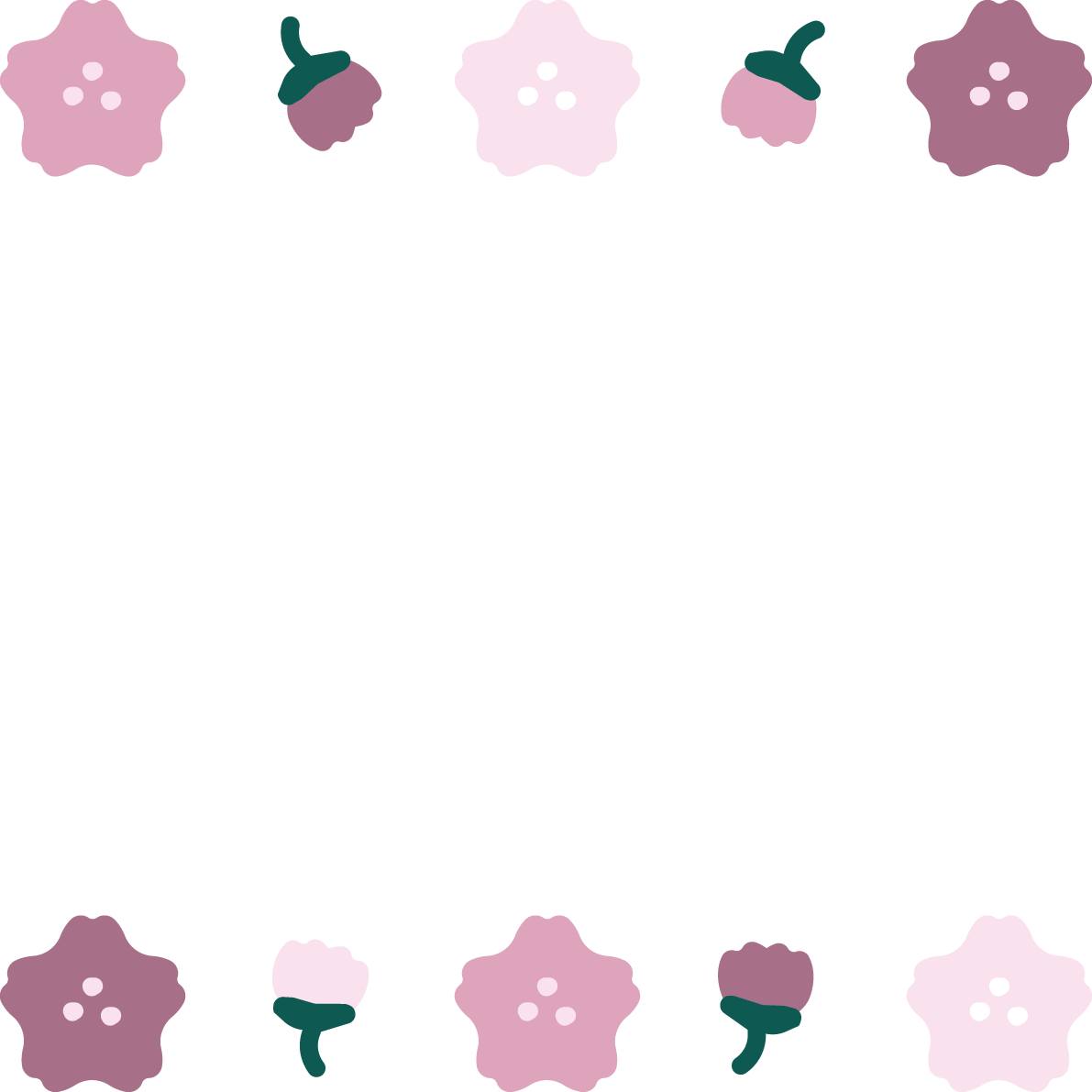 上下フレーム枠_おしゃれかわいい桜_つぼみイラスト無料 フリー88255に写真・文字を入れる