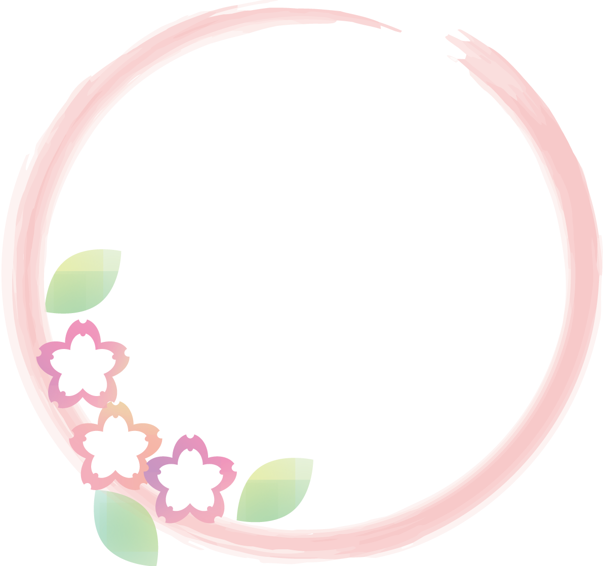 かわいい桜 和風_水彩フレーム枠 イラスト無料 フリー88260に写真・文字を入れる