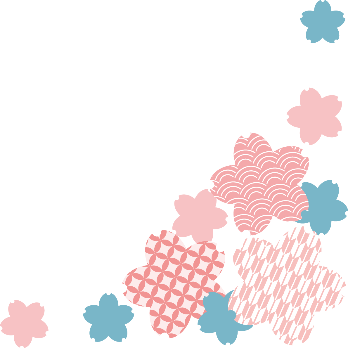 和柄_かわいい_角 桜イラスト無料 フリー88263に写真・文字を入れる