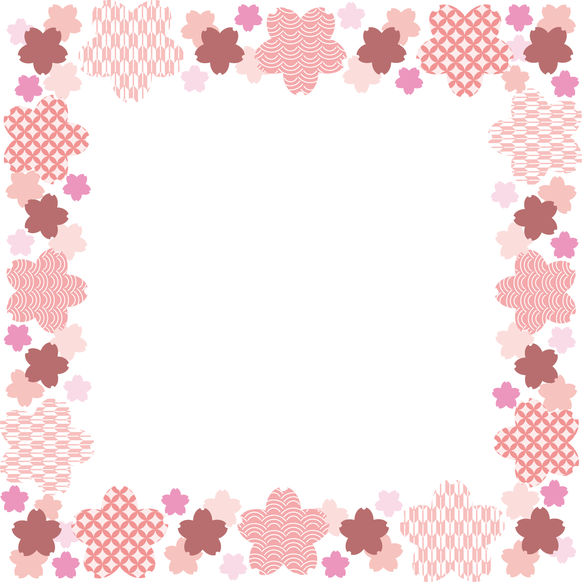 和柄_かわいい桜_満開_フレーム枠 イラスト無料 フリー88264に写真・文字を入れる