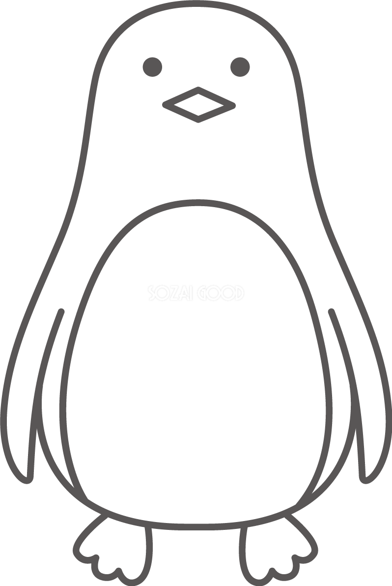 ペンギンの塗り絵イラスト無料 フリー88267