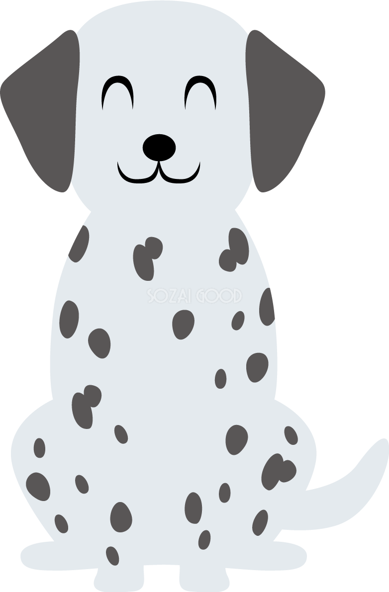 動物 犬 ダルメシアン 笑顔イラスト無料 フリー88278